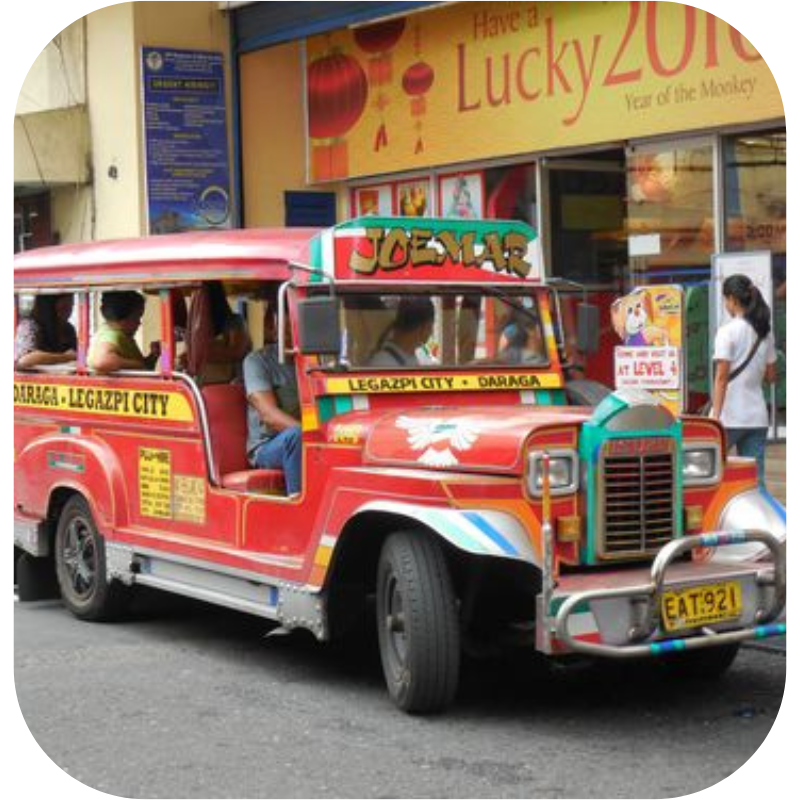 a jeepney in the Philippines