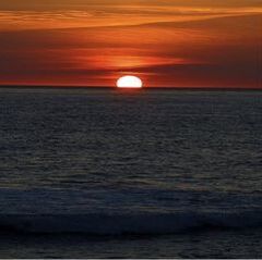Sunset over ocean image