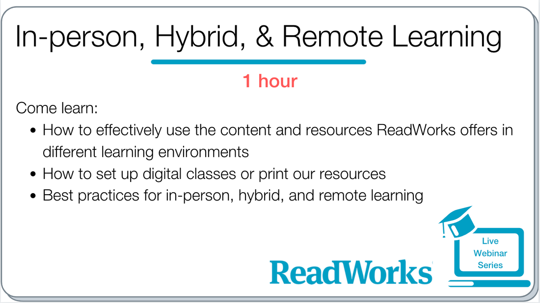In-Person, Hybrid, and Remote learning webinar