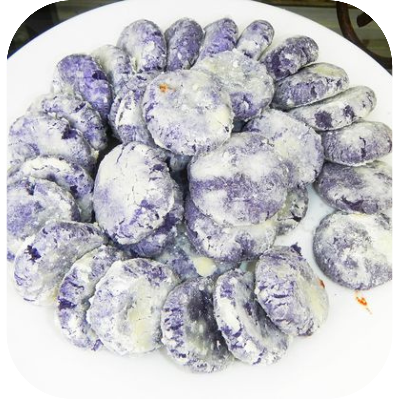Ube cookies on a plate